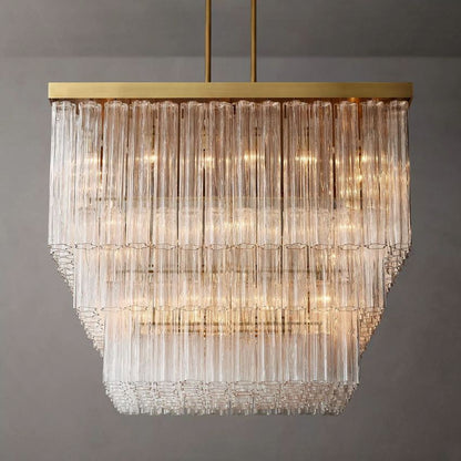 Chelo Square Murano Glass Chandelier 45" - Zelno