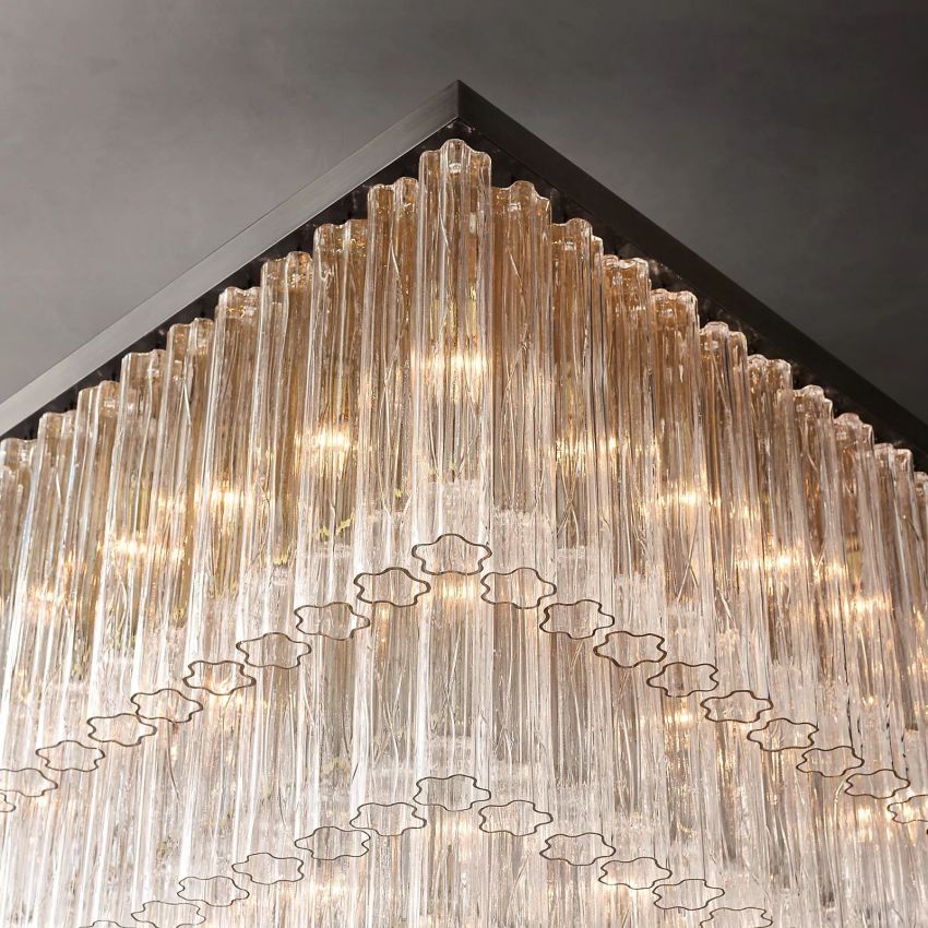 Chelo Square Murano Glass Chandelier 45" - Zelno