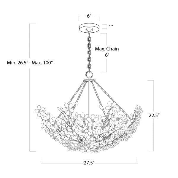 Cherish 6 Lights Round Chandelier - Zelno Lighting