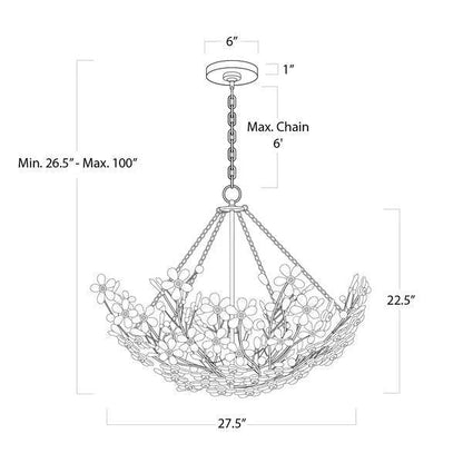 Cherish 6 Lights Round Chandelier - Zelno Lighting