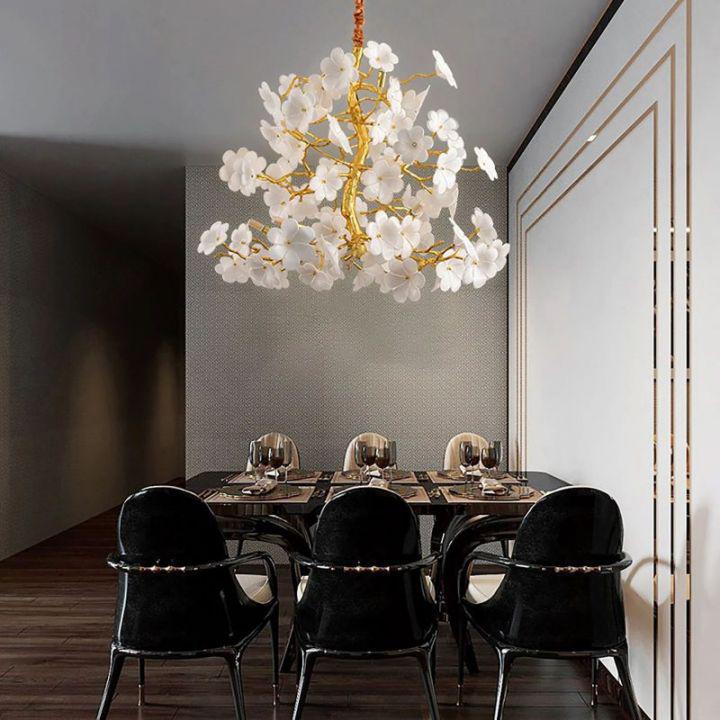 Cherry Dining Room Branch Chandelier - Zelno Lighting