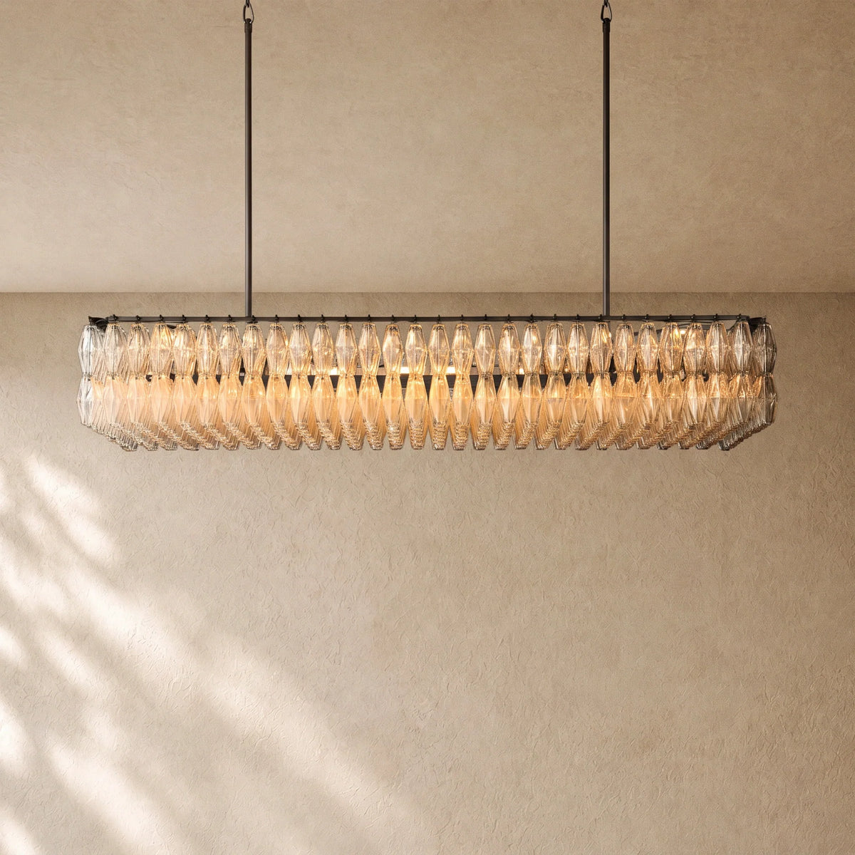 Chiaramn Glass Rectangular Chandelier