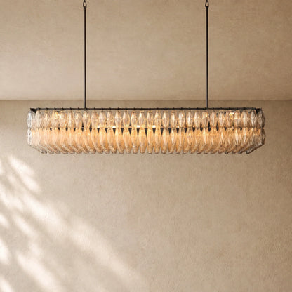 Chiaramn Glass Rectangular Chandelier