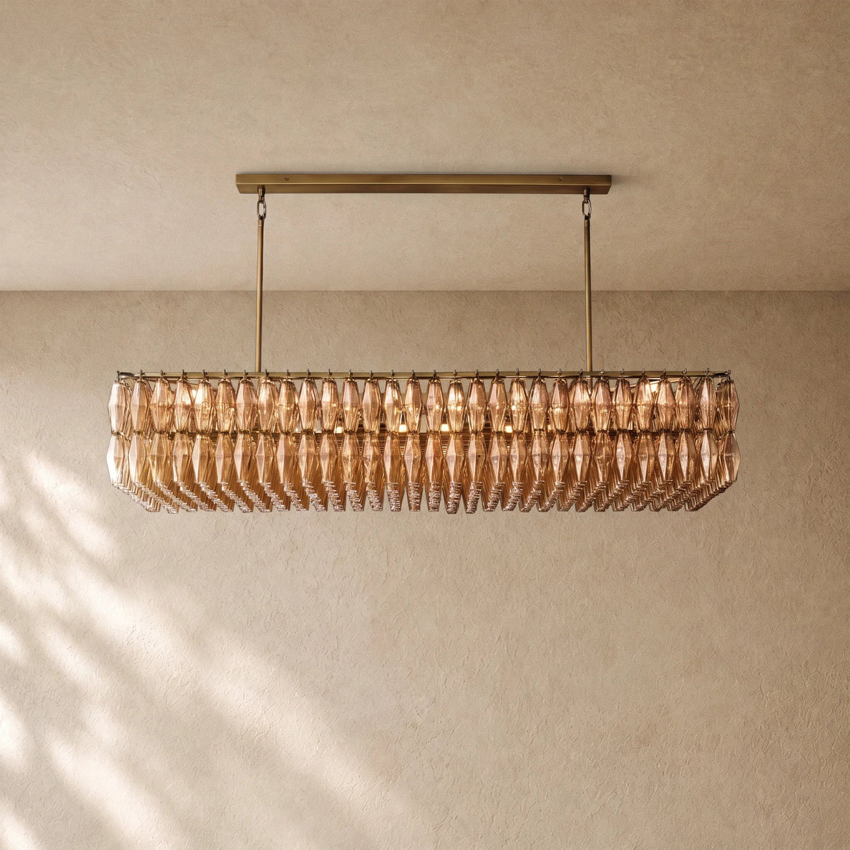Chiaramn Glass Rectangular Chandelier