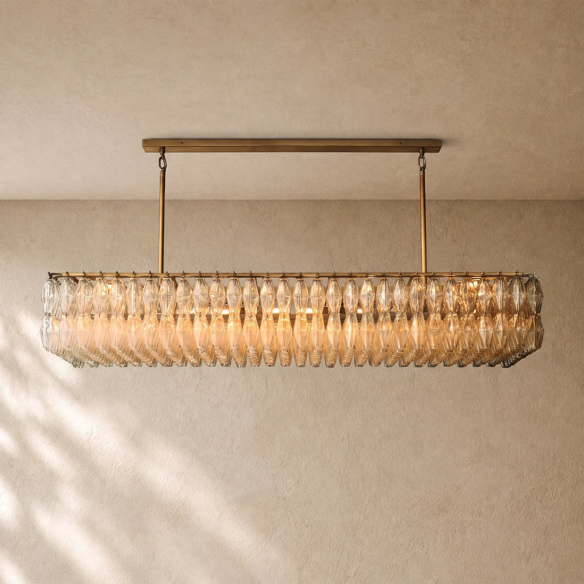 Chiaramn Glass Rectangular Chandelier