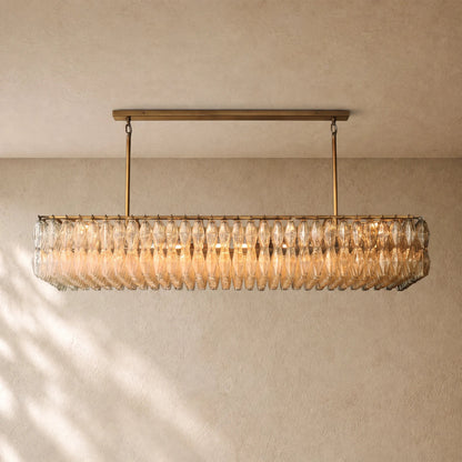 Chiaramn Glass Rectangular Chandelier