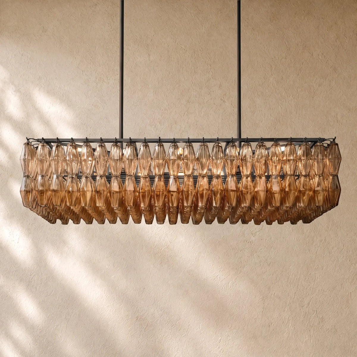 Chiaramn Glass Rectangular Chandelier