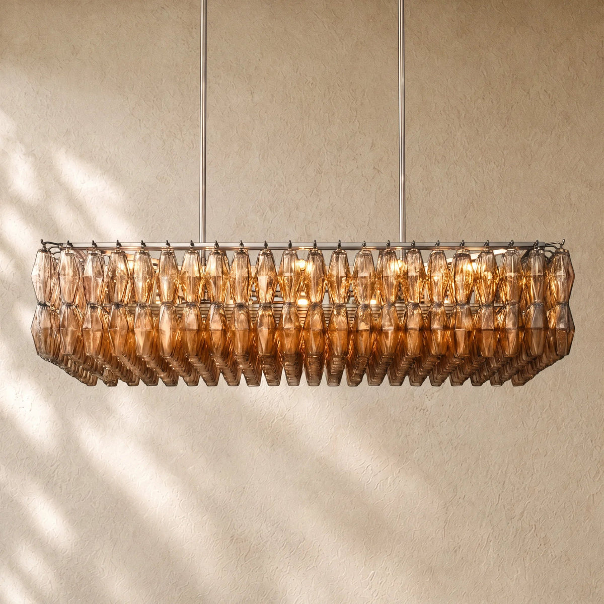 Chiaramn Glass Rectangular Chandelier
