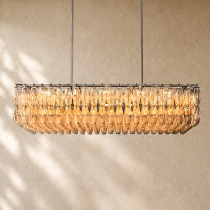 Chiaramn Glass Rectangular Chandelier