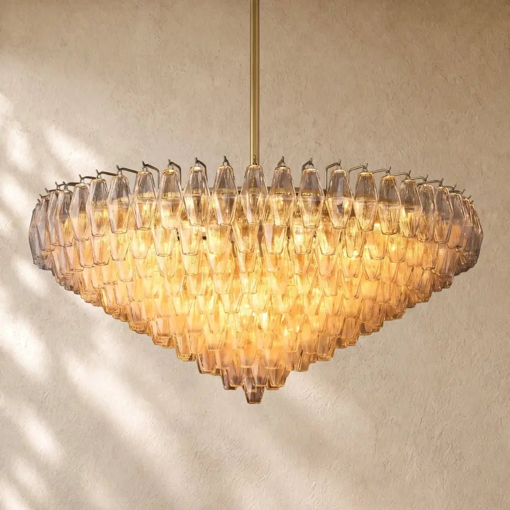 Chiaramn Glass Tiered Round Chandelier - Zelno