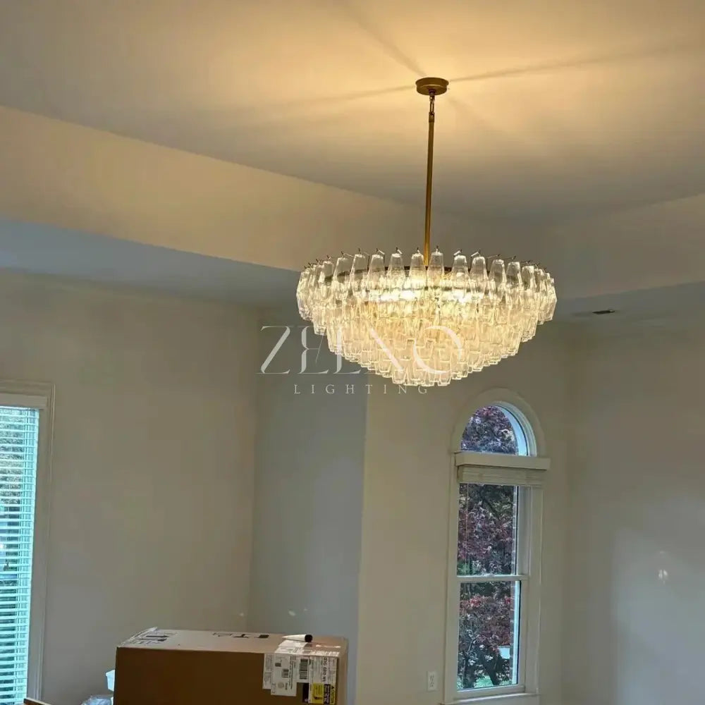 Chiaramn Glass Tiered Round Chandelier - Zelno