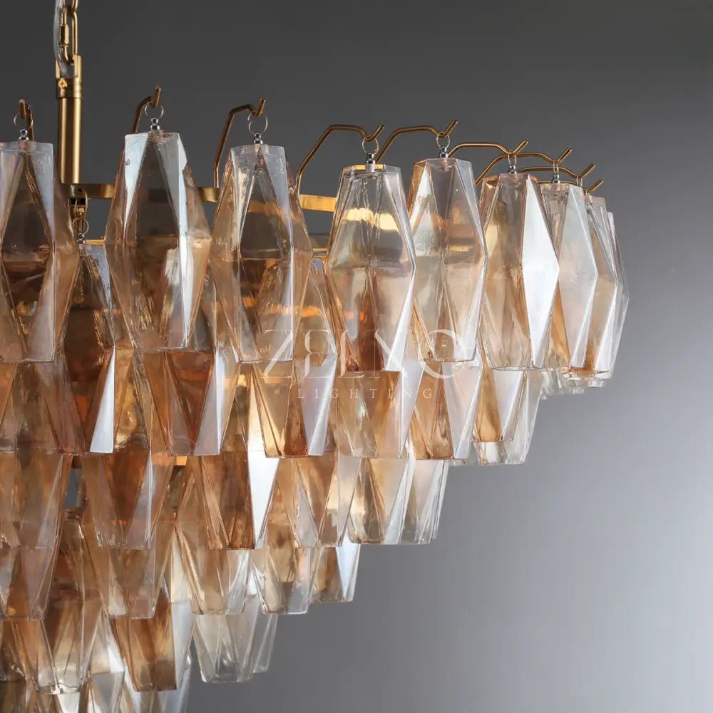 Chiaramn Glass Tiered Round Chandelier - Zelno
