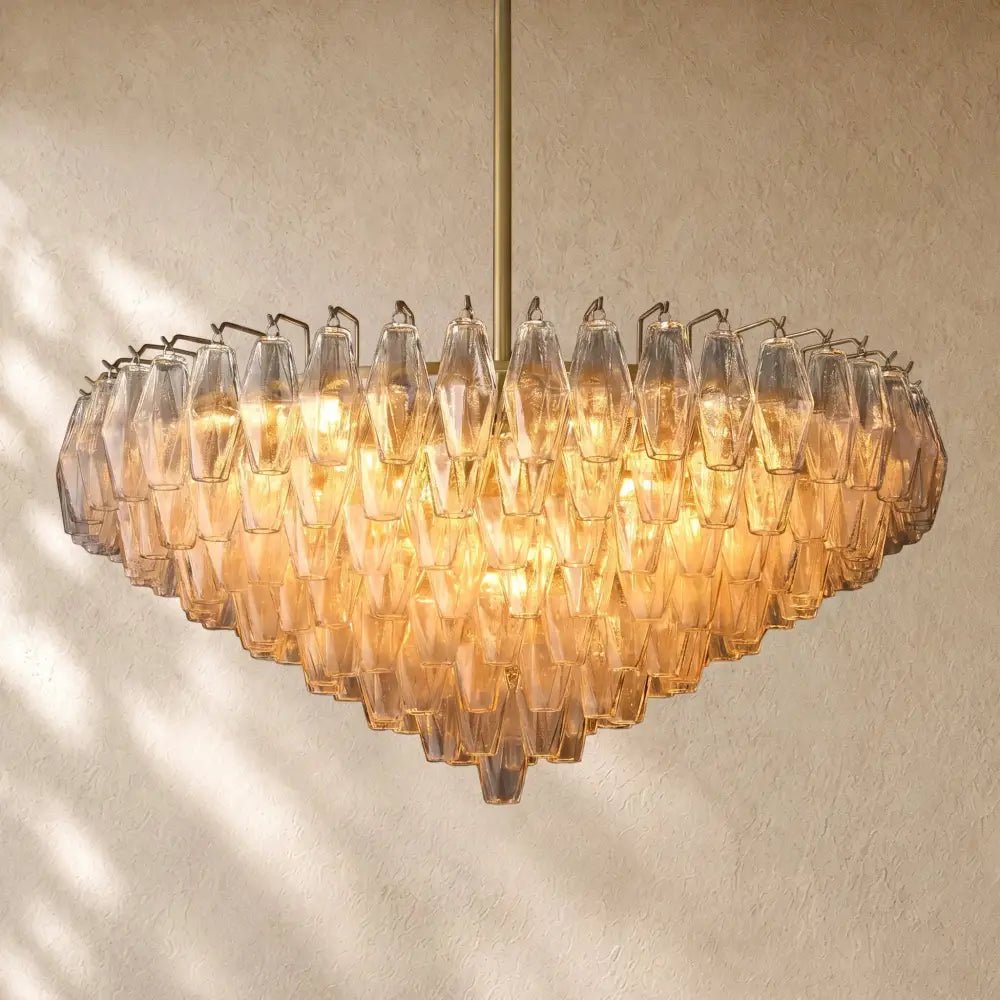 Chiaramn Glass Tiered Round Chandelier - Zelno