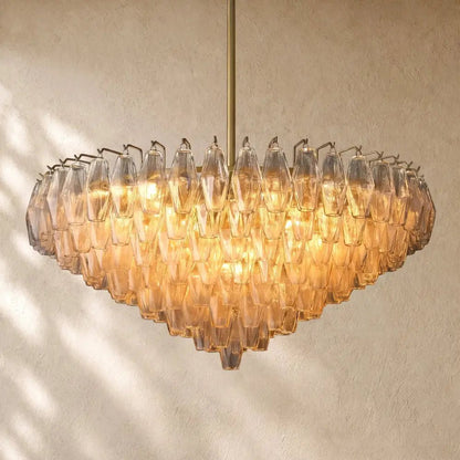 Chiaramn Glass Tiered Round Chandelier - Zelno