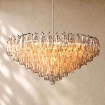 Chiaramn Glass Tiered Round Chandelier - Zelno