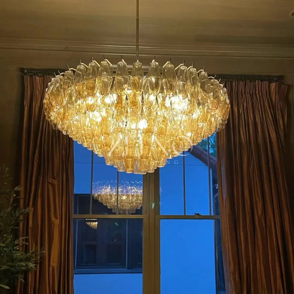 Chiaramn Glass Tiered Round Chandelier - Zelno
