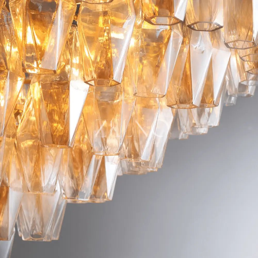 Chiaramn Glass Tiered Round Chandelier - Zelno