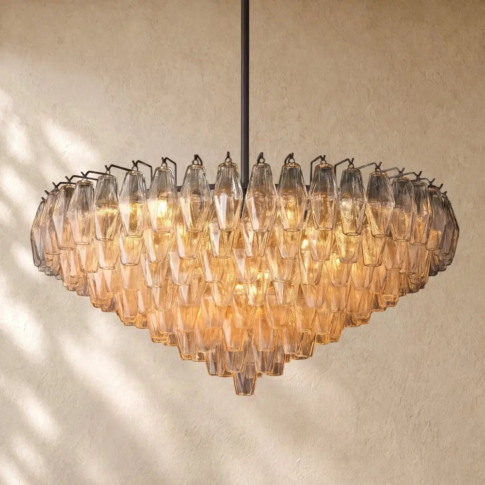 Chiaramn Glass Tiered Round Chandelier - Zelno