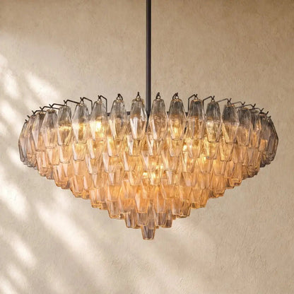 Chiaramn Glass Tiered Round Chandelier - Zelno