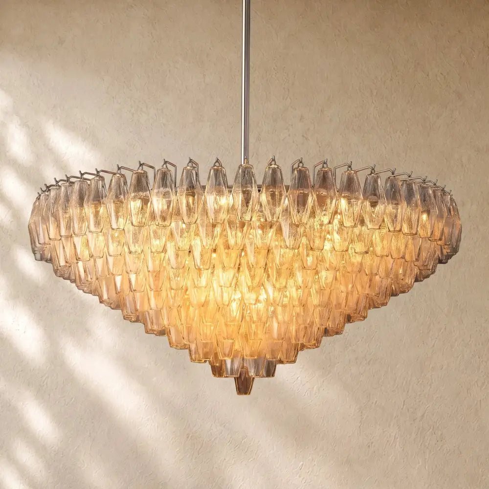 Chiaramn Glass Tiered Round Chandelier - Zelno