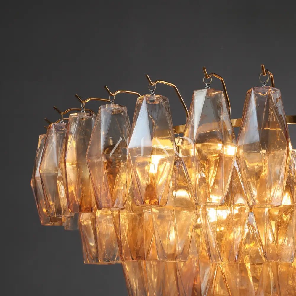 Chiaramn Glass Tiered Round Chandelier - Zelno