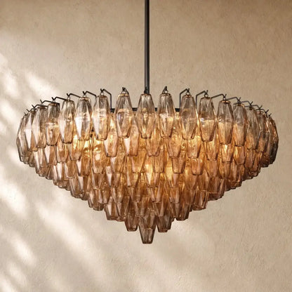 Chiaramn Glass Tiered Round Chandelier - Zelno