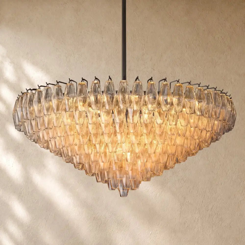 Chiaramn Glass Tiered Round Chandelier - Zelno