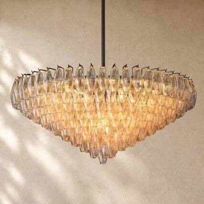 Chiaramn Glass Tiered Round Chandelier - Zelno