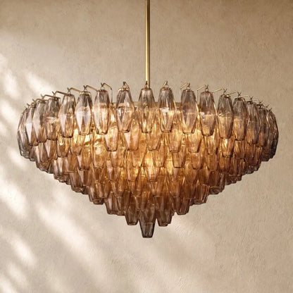 Chiaramn Glass Tiered Round Chandelier - Zelno
