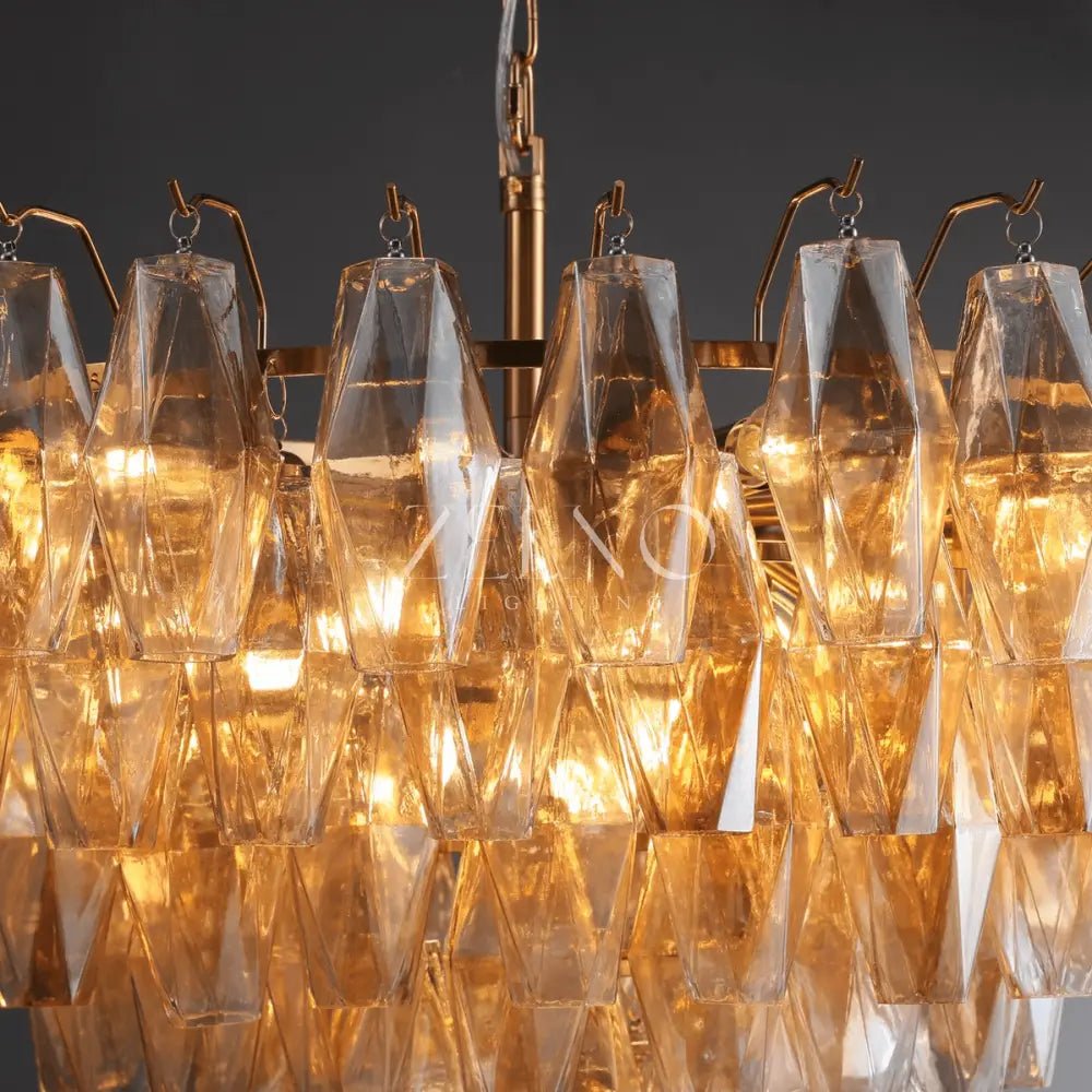 Chiaramn Glass Tiered Round Chandelier - Zelno