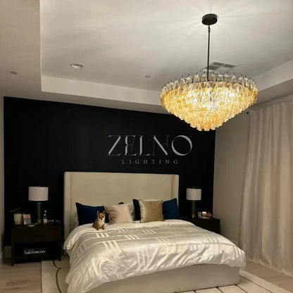 Chiaramn Glass Tiered Round Chandelier - Zelno