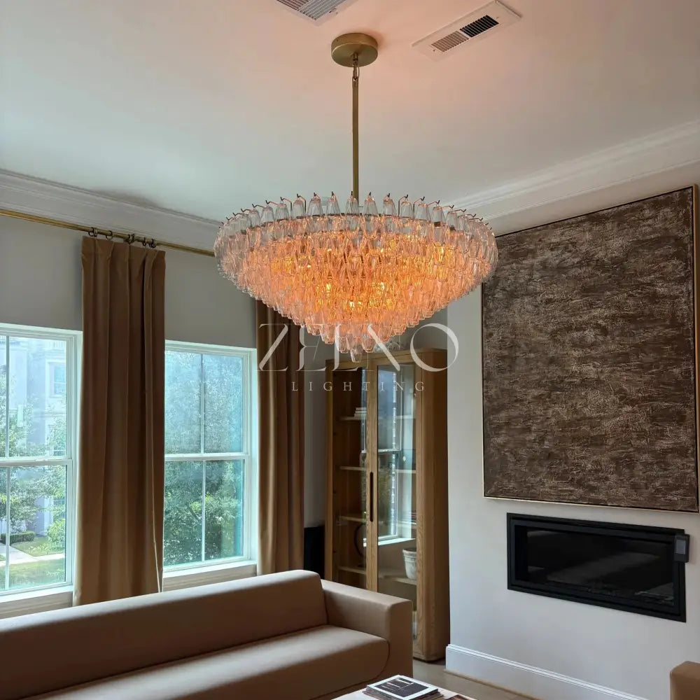Chiaramn Glass Tiered Round Chandelier - Zelno