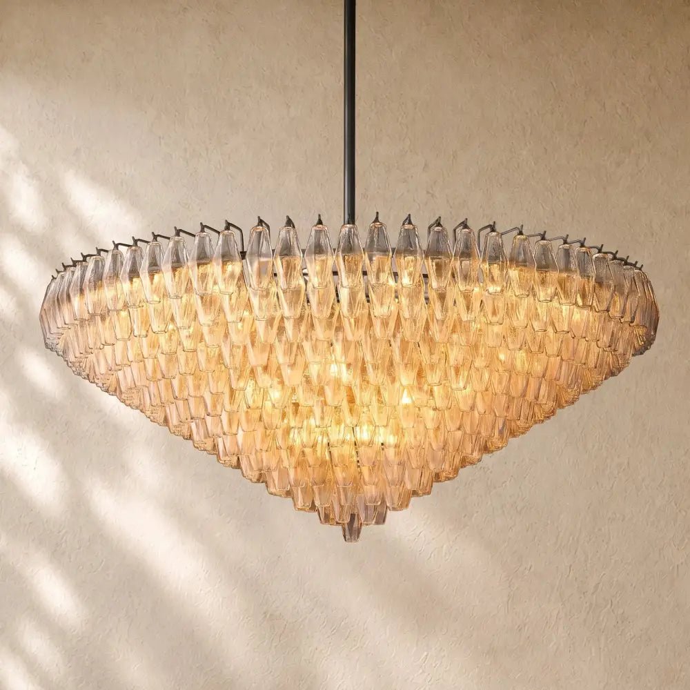Chiaramn Glass Tiered Round Chandelier - Zelno