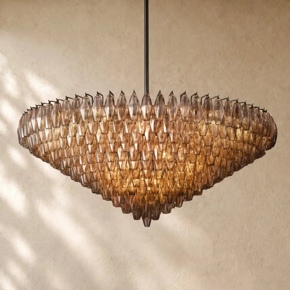 Chiaramn Glass Tiered Round Chandelier - Zelno