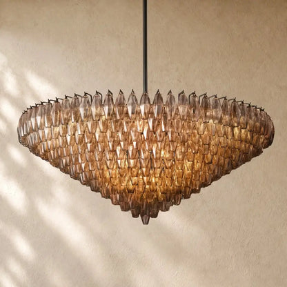 Chiaramn Glass Tiered Round Chandelier - Zelno