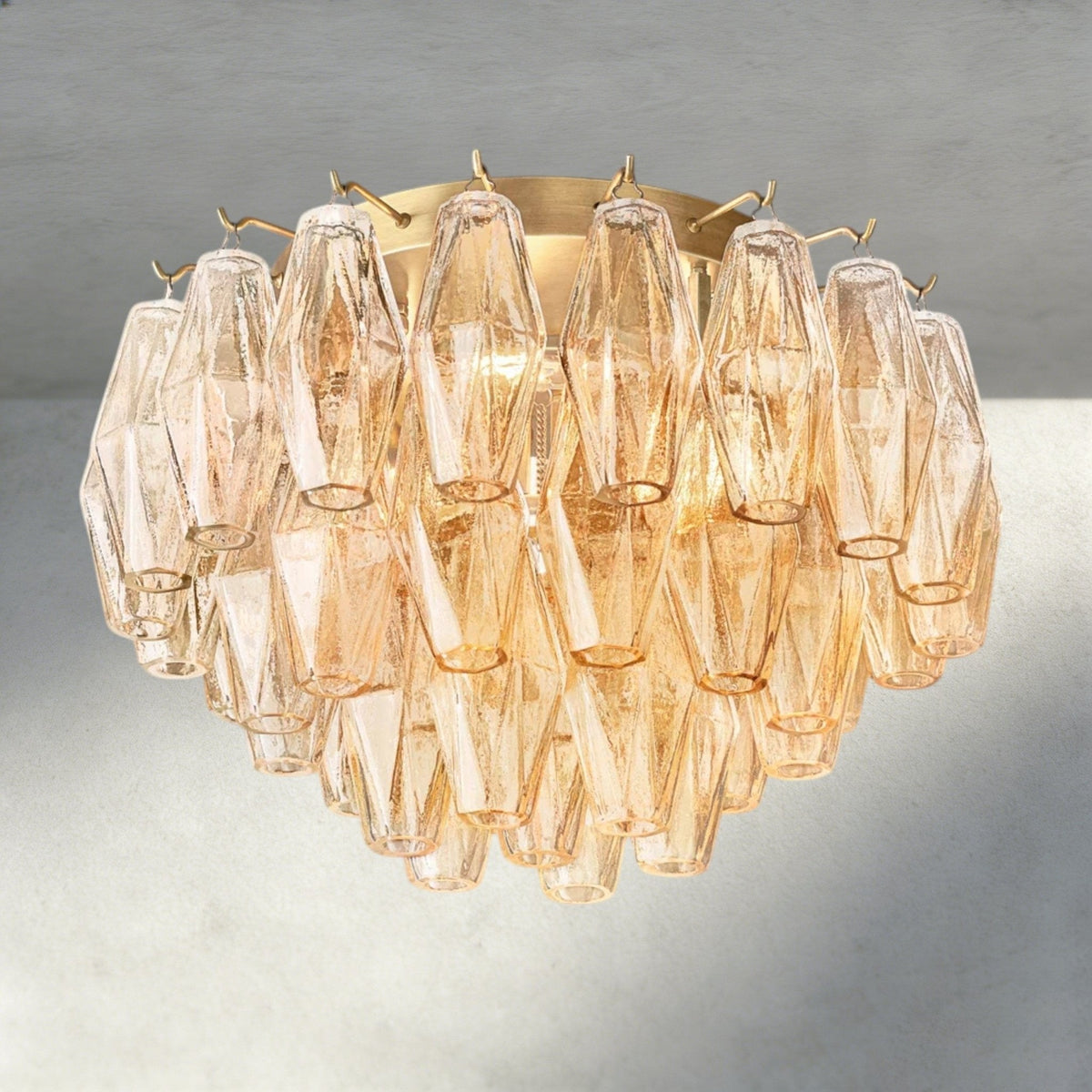 Chiaray Clear/ Smoke Glass Flushmount 17", 22" - Zelno