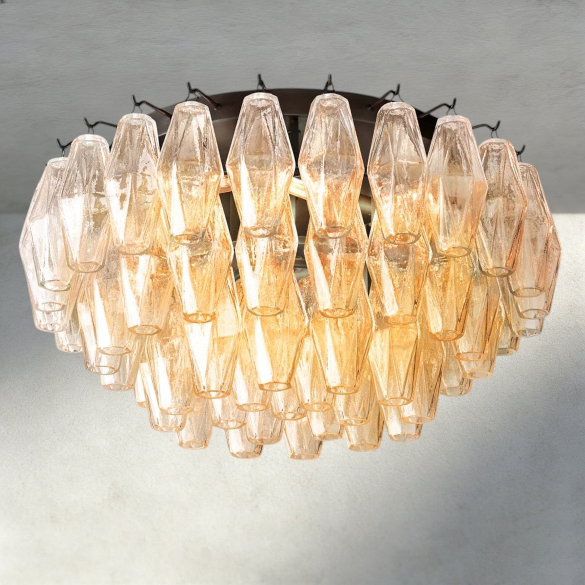Chiaray Clear/ Smoke Glass Flushmount 17", 22" - Zelno