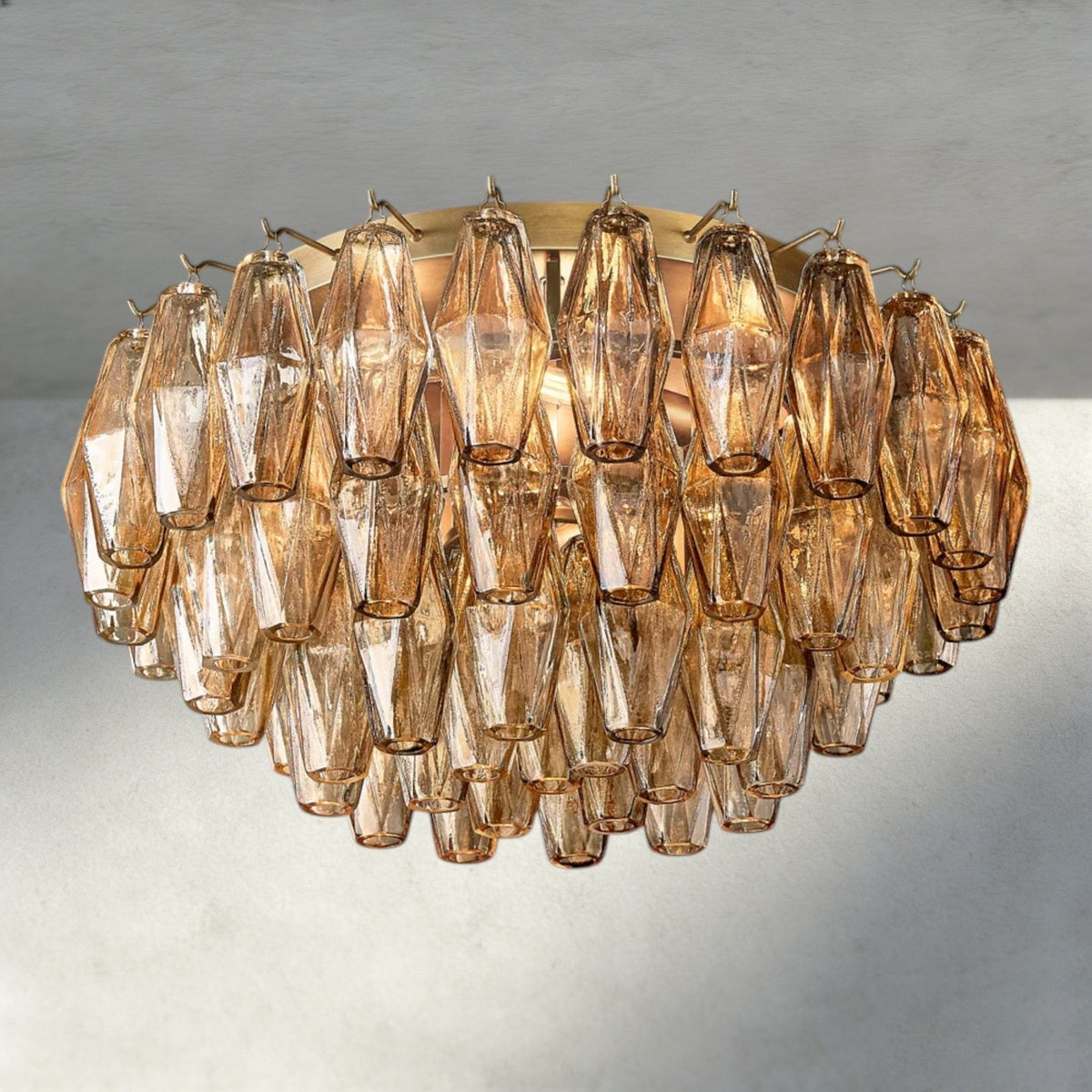 Chiaray Clear/ Smoke Glass Flushmount 17", 22" - Zelno