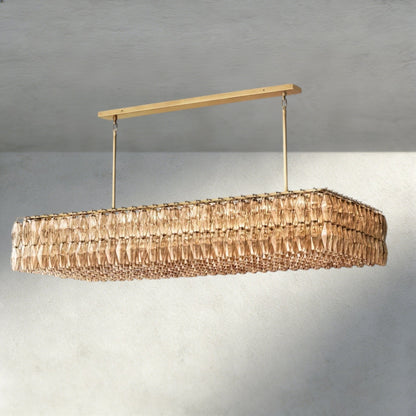 Chiaray Clear/ Smoke Glass Rectangular Chandelier 54", 74" - Zelno