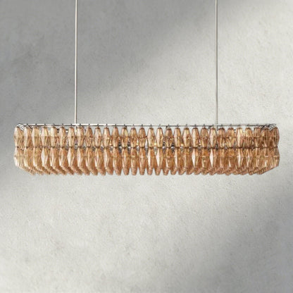 Chiaray Clear/ Smoke Glass Rectangular Chandelier 54", 74" - Zelno