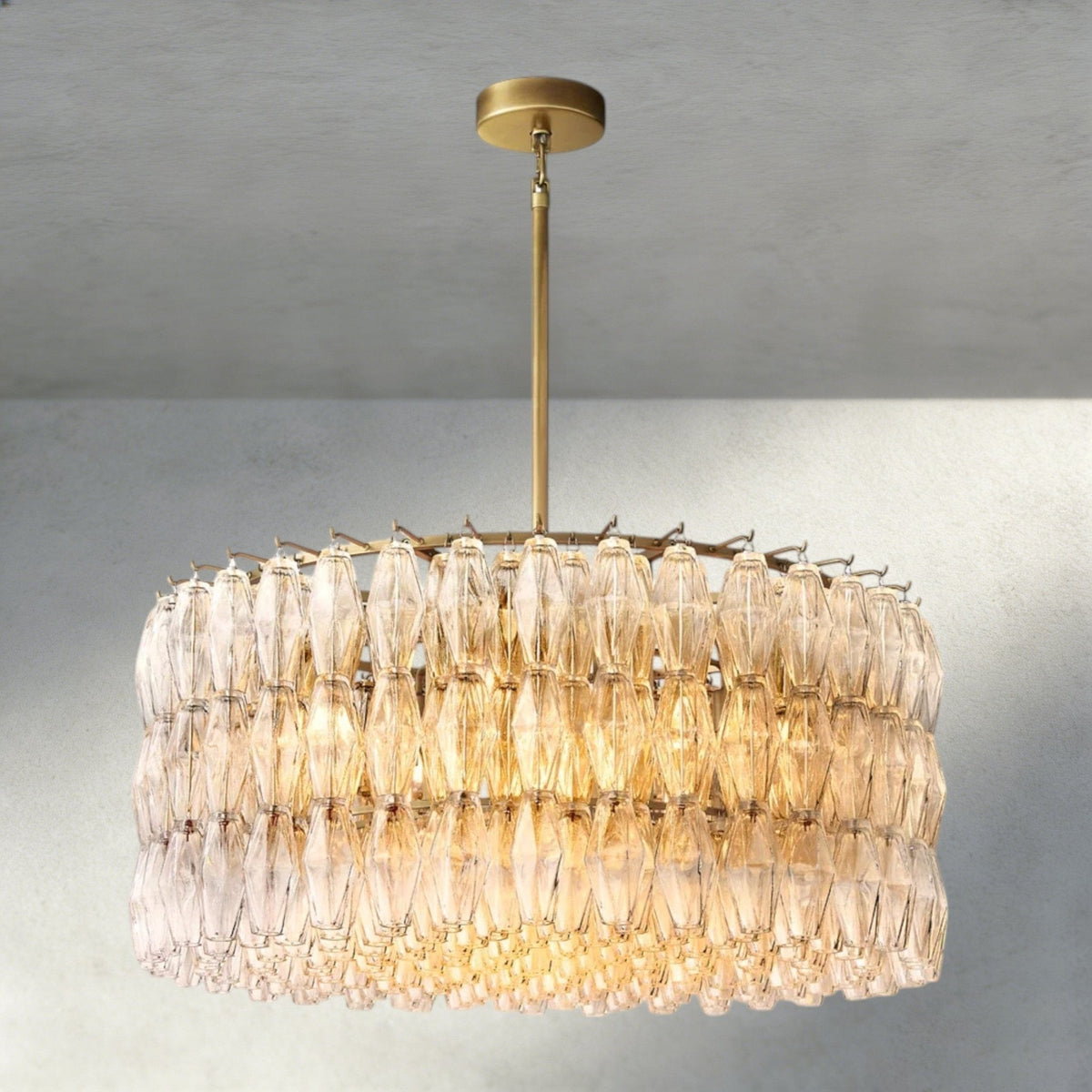 Chiaray Clear/ Smoke Glass Round Chandelier 37", 47", 62" - Zelno