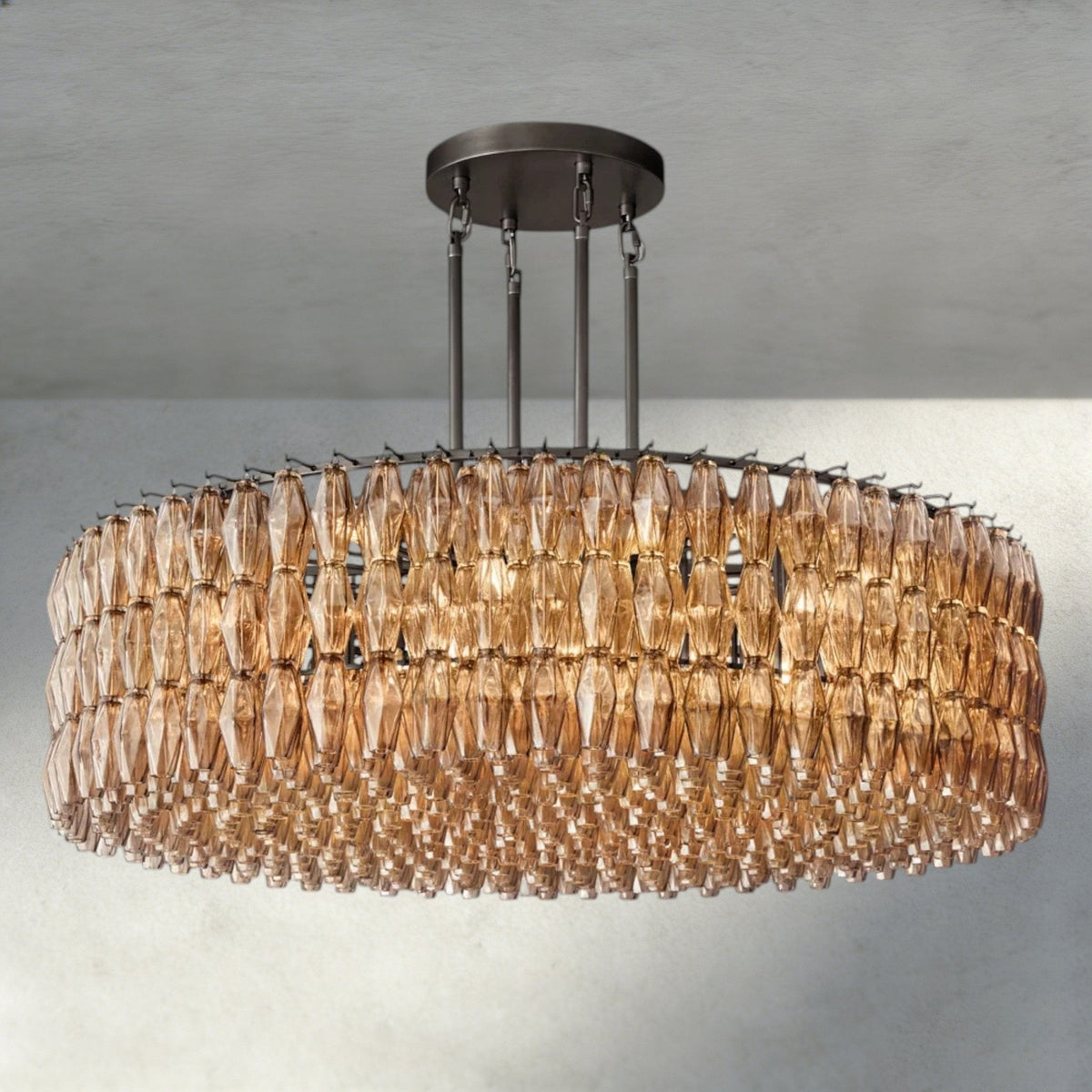 Chiaray Clear/ Smoke Glass Round Chandelier 37", 47", 62" - Zelno
