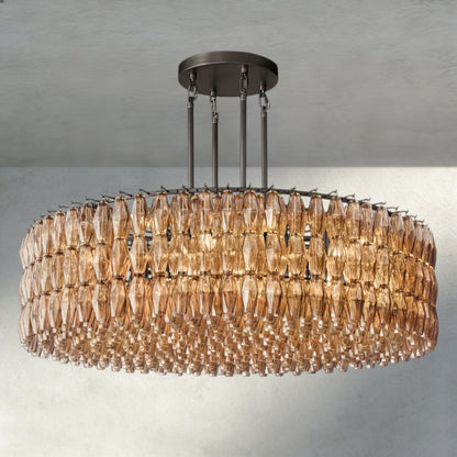 Chiaray Clear/ Smoke Glass Round Chandelier 37", 47", 62" - Zelno