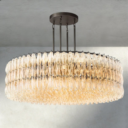 Chiaray Clear/ Smoke Glass Round Chandelier 37", 47", 62" - Zelno