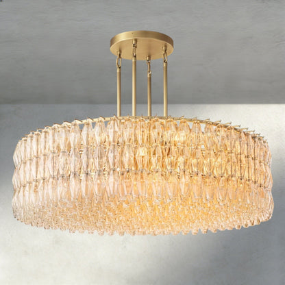 Chiaray Clear/ Smoke Glass Round Chandelier 37", 47", 62" - Zelno