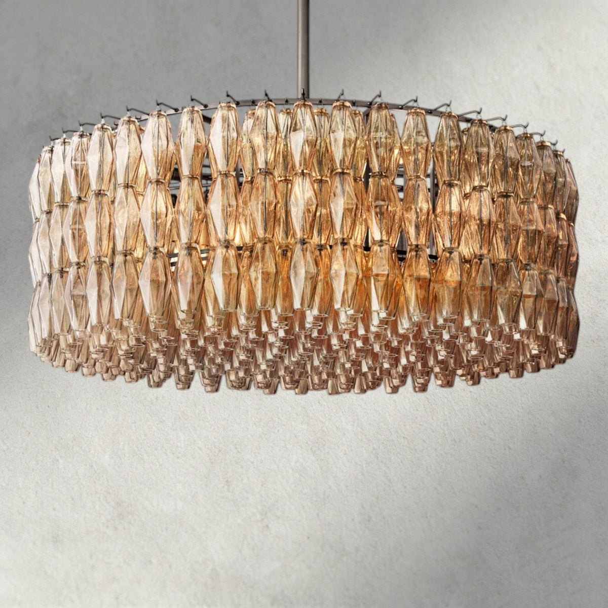 Chiaray Clear/ Smoke Glass Round Chandelier 37", 47", 62" - Zelno