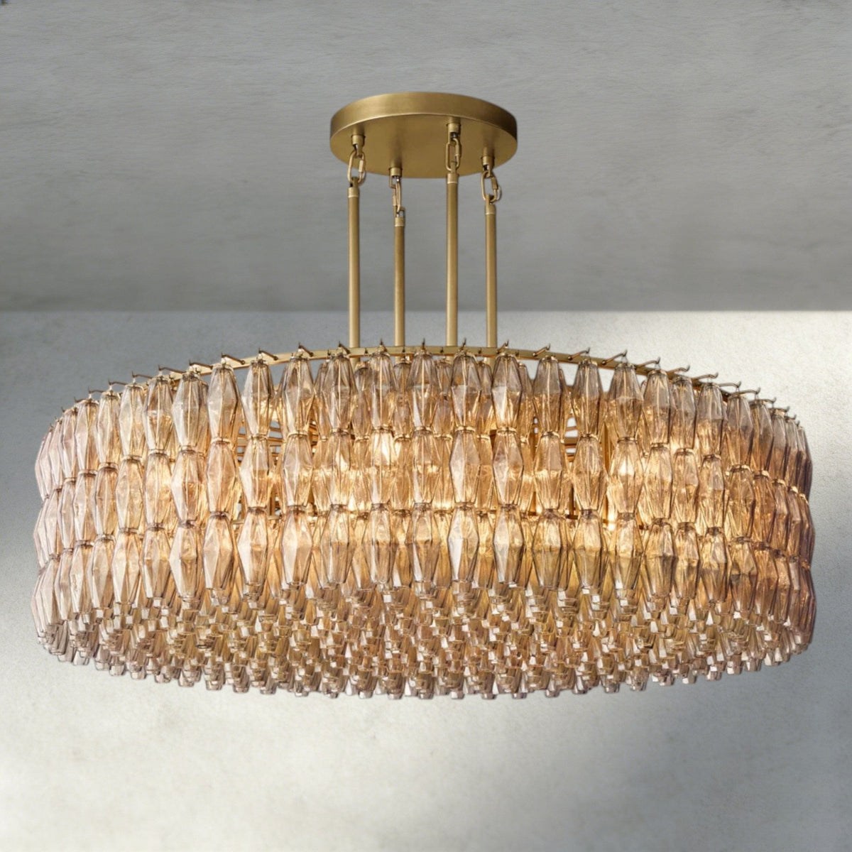 Chiaray Clear/ Smoke Glass Round Chandelier 37", 47", 62" - Zelno
