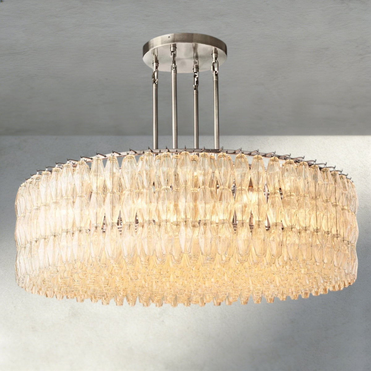 Chiaray Clear/ Smoke Glass Round Chandelier 37", 47", 62" - Zelno