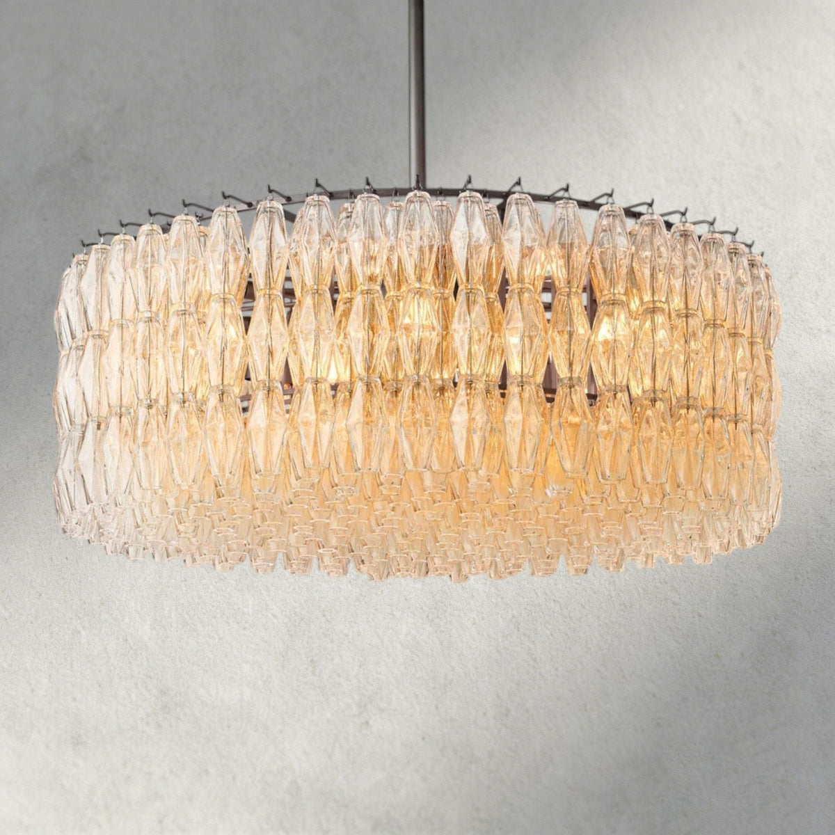 Chiaray Clear/ Smoke Glass Round Chandelier 37", 47", 62" - Zelno