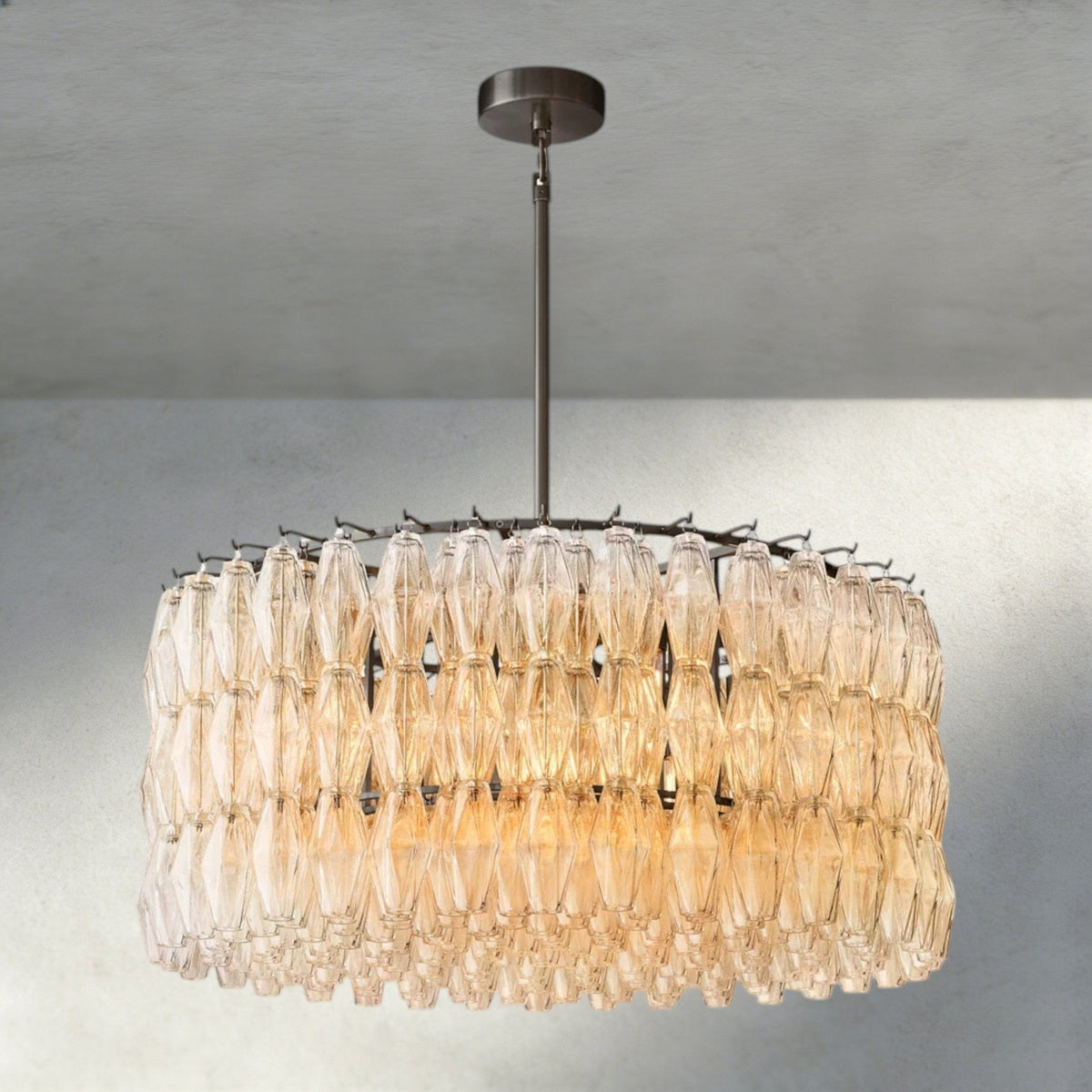 Chiaray Clear/ Smoke Glass Round Chandelier 37", 47", 62" - Zelno
